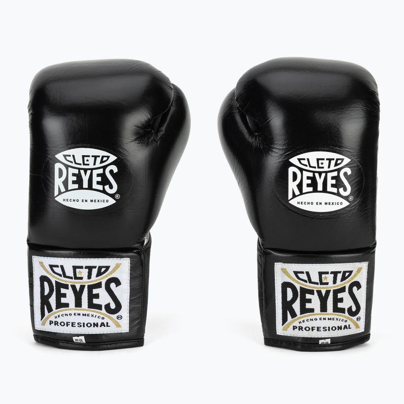 Boxing gloves Cleto Reyes Thumb in Cow Leather black/silver 2