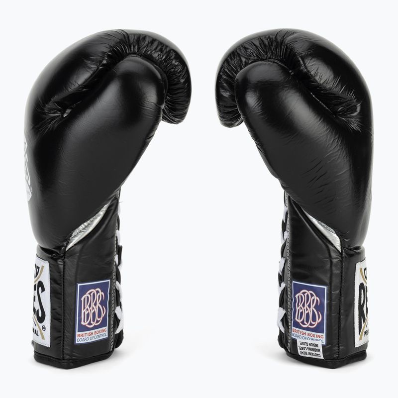 Boxing gloves Cleto Reyes Thumb in Cow Leather black/silver 4