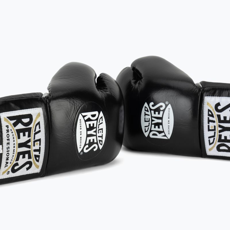 Boxing gloves Cleto Reyes Thumb in Cow Leather black/silver 7
