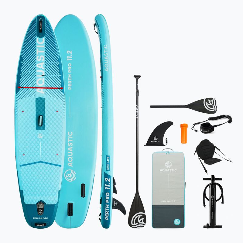 Inflatable board set SUP AQUASTIC Perth Pro 11'2" all-round green