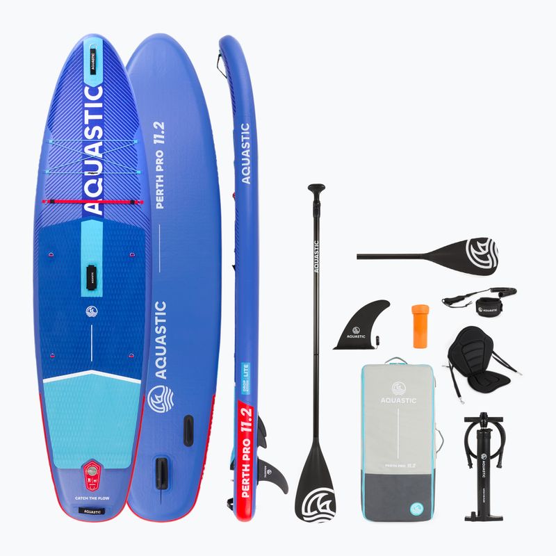 Inflatable board set SUP AQUASTIC Perth Pro 11'2" all-round blue