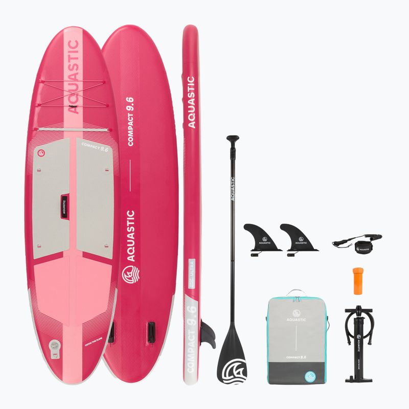 Inflatable board set SUP AQUASTIC Compact 9'6" pink
