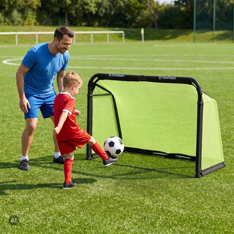Football goal OneTeam SWIFTGOAL 180 x 120 cm foldable black/green 2