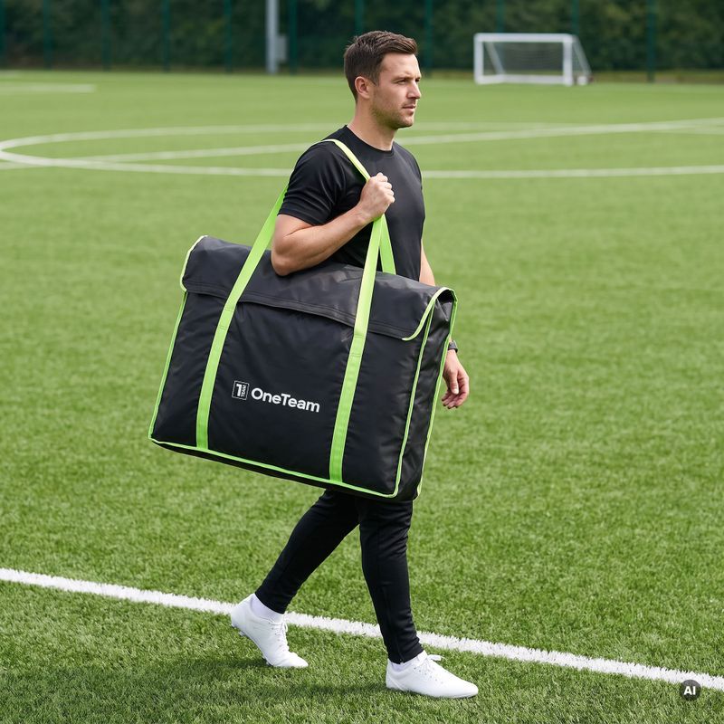 Goal carrying bag OneTeam Swiftgoal 120 x 70 cm black/green 3