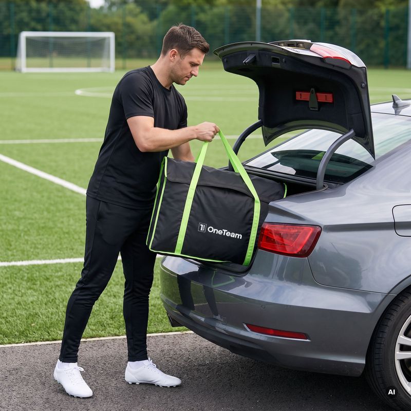 Goal carrying bag OneTeam Swiftgoal 120 x 70 cm black/green 4