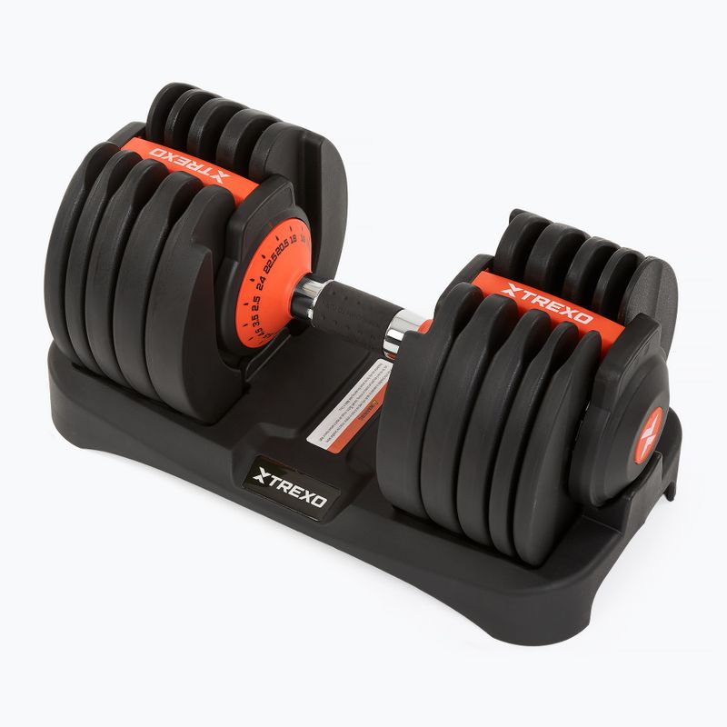 Adjustable dumbell TREXO 24kg EVO black