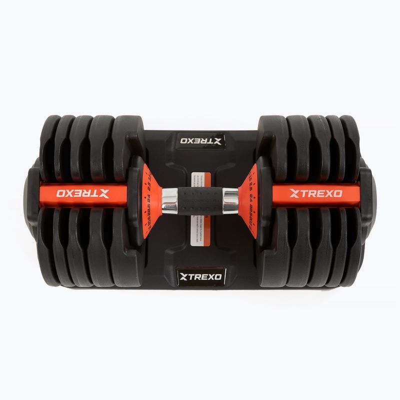 Adjustable dumbell TREXO 24kg EVO black 2