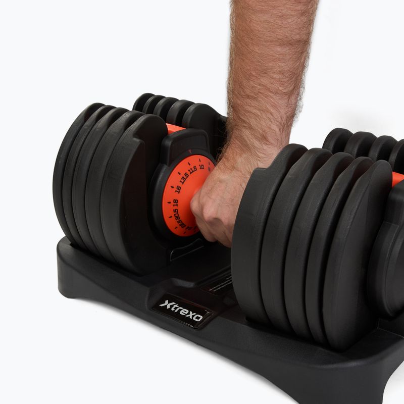 Adjustable dumbell XTREXO 24kg EVO black 10