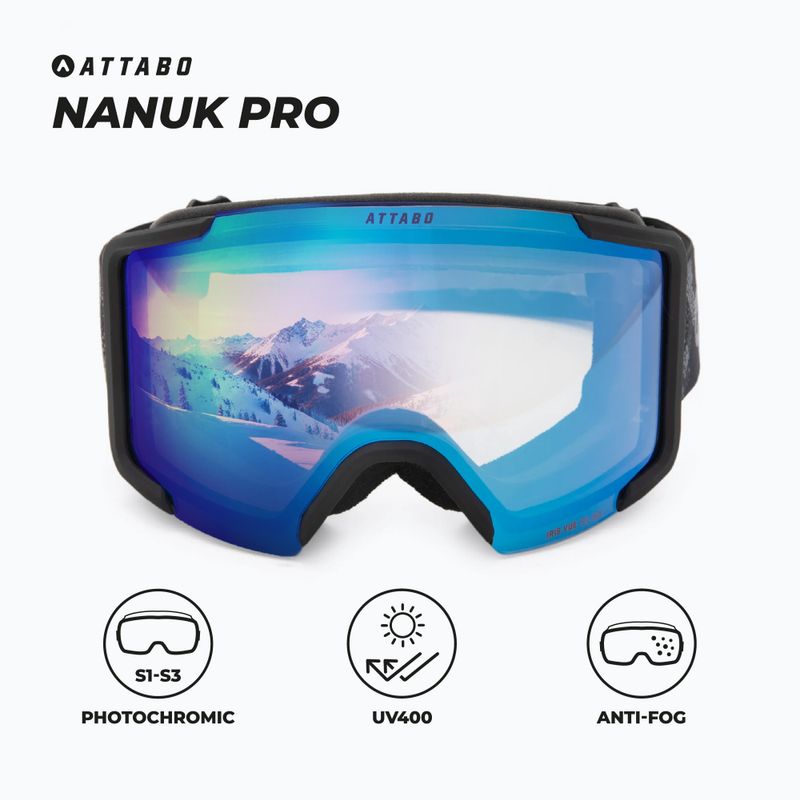 Ski goggles ATTABO Nanuk Pro photochromic black 2