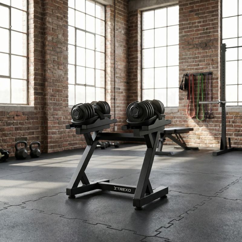 Dumbbell rack adjustable XTREXO black 3