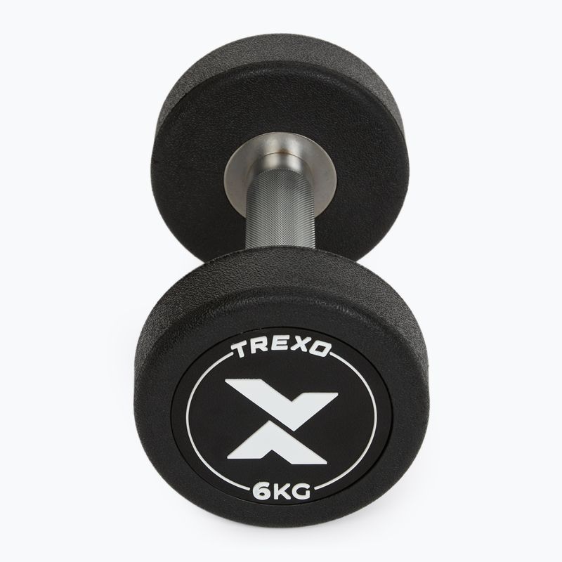 Rubber-coated cast iron dumbbell XTREXO Pro 6 kg black 7