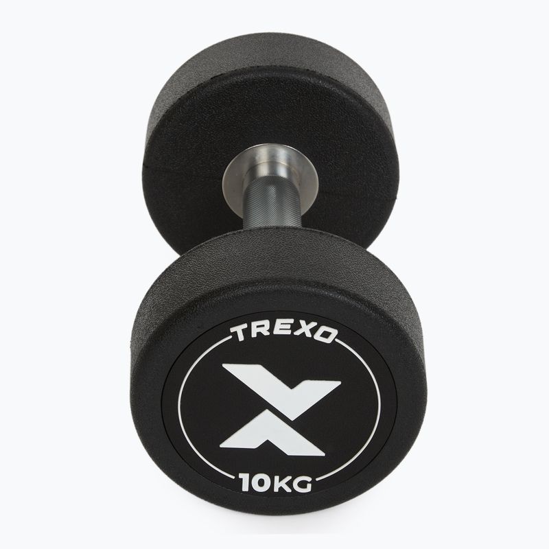 Rubber-coated cast iron dumbbell XTREXO Pro 10 kg black 7