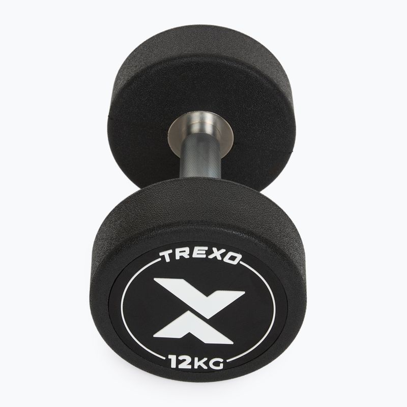 Rubber-coated cast iron dumbbell XTREXO Pro 12 kg black 7