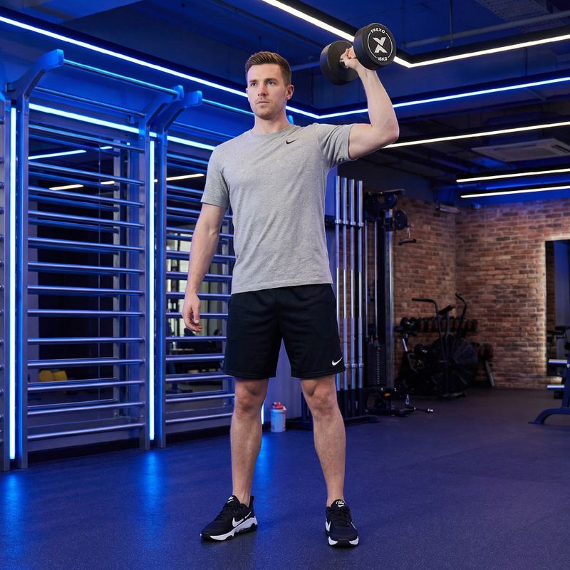 Rubber-coated cast iron dumbbell XTREXO Pro 16 kg black 6