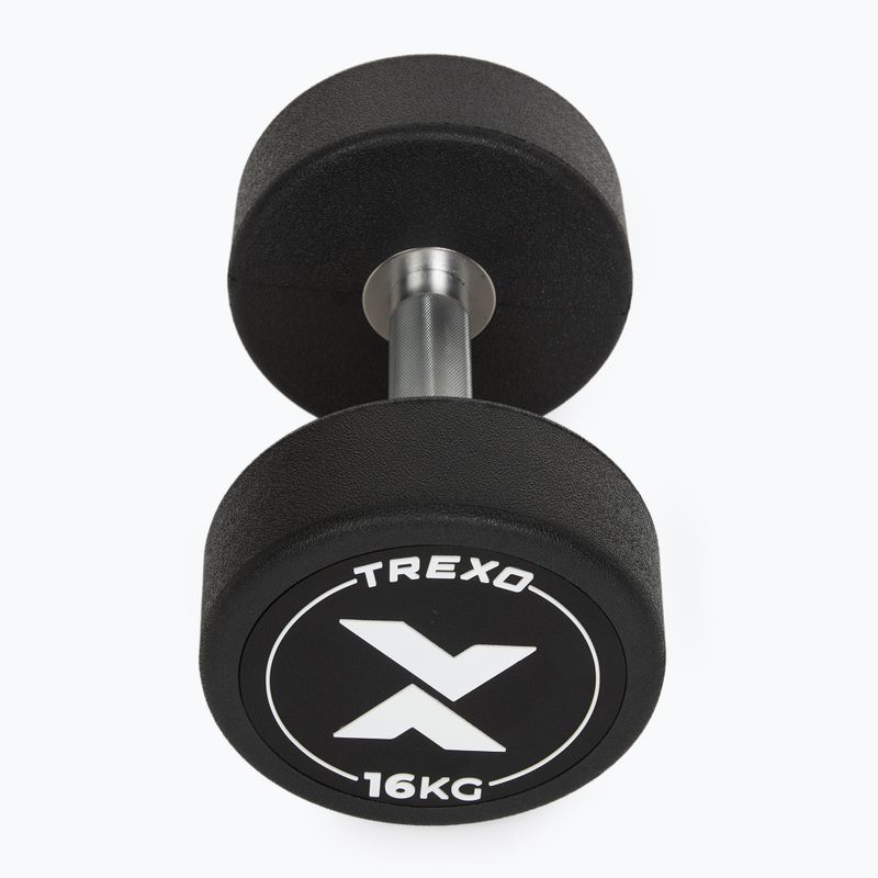 Rubber-coated cast iron dumbbell XTREXO Pro 16 kg black 7