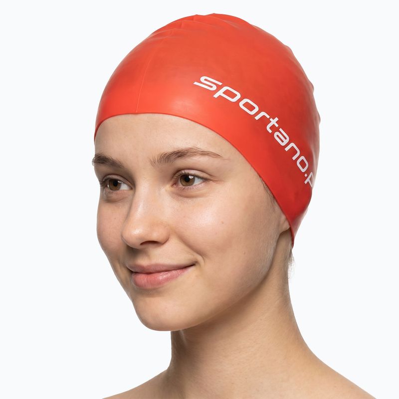 Swim cap SPORTANO silicone orange 2