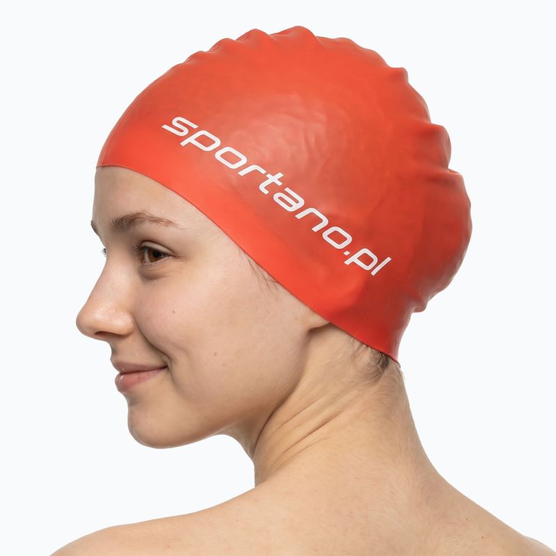 Swim cap SPORTANO silicone orange 3