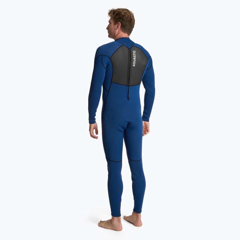 Men's surfing wetsuit AQUASTIC neoprene 3/2 mm WAVEY 3/2 navy 3