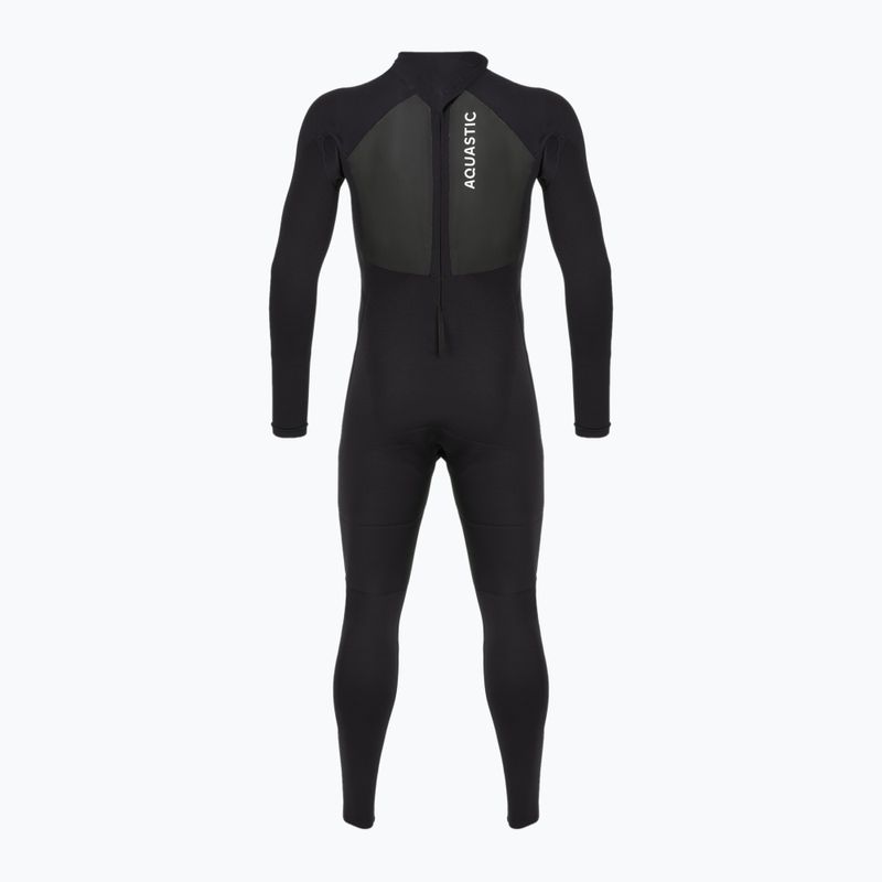 Men's surfing wetsuit AQUASTIC neoprene 4/3 mm WAVEY black 11