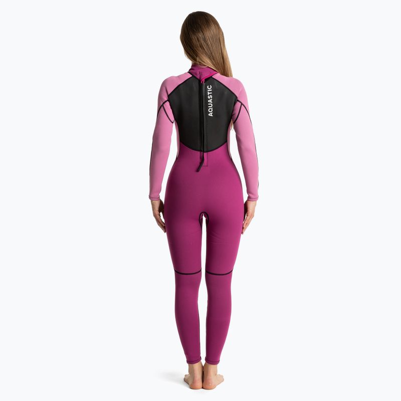 Women's surfing wetsuit AQUASTIC neoprene 3/2 mm WAVEY pink 3