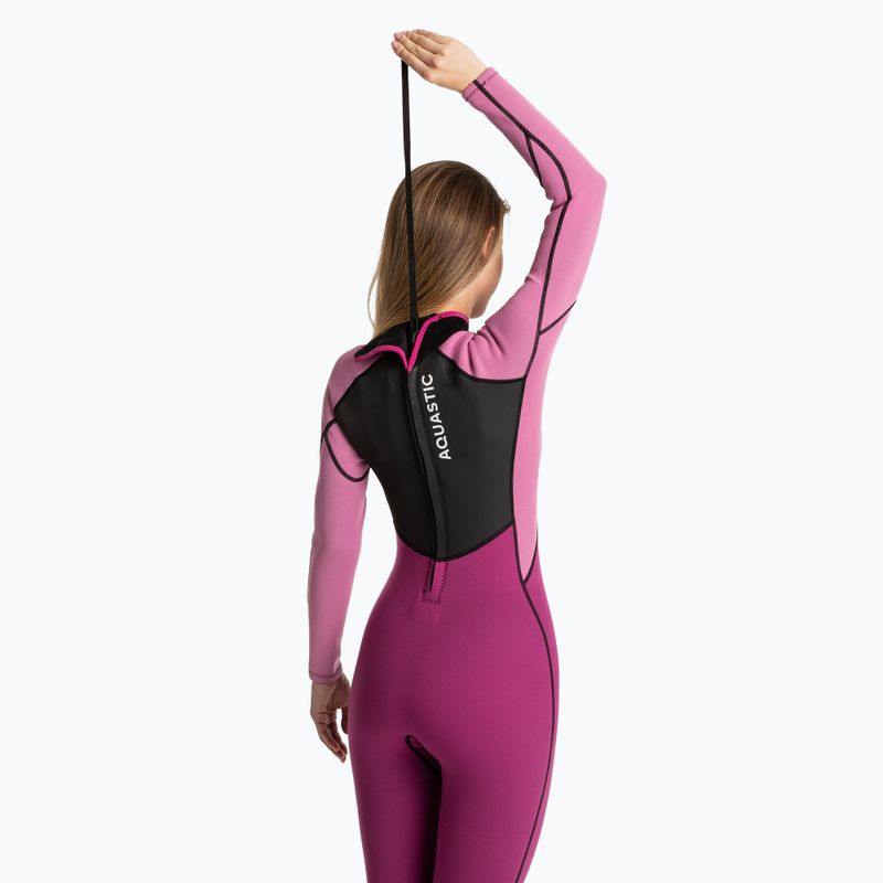 Women's surfing wetsuit AQUASTIC neoprene 3/2 mm WAVEY pink 10
