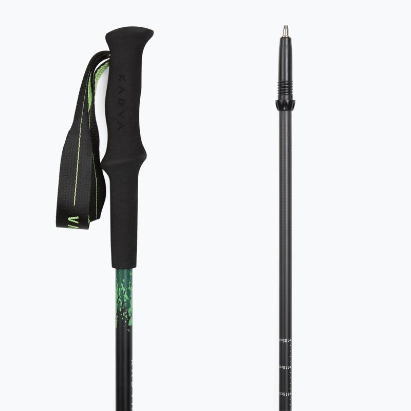Trekking poles KADVA Torre adjustable carbon green 3