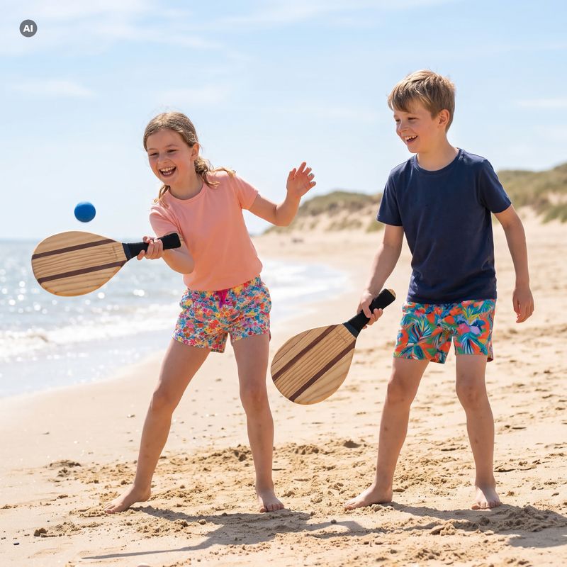 OneTeam Beach Play beach tennis set brown 3