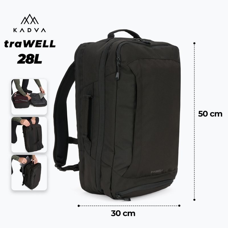KADVA traWELL 28 l black hiking backpack 2