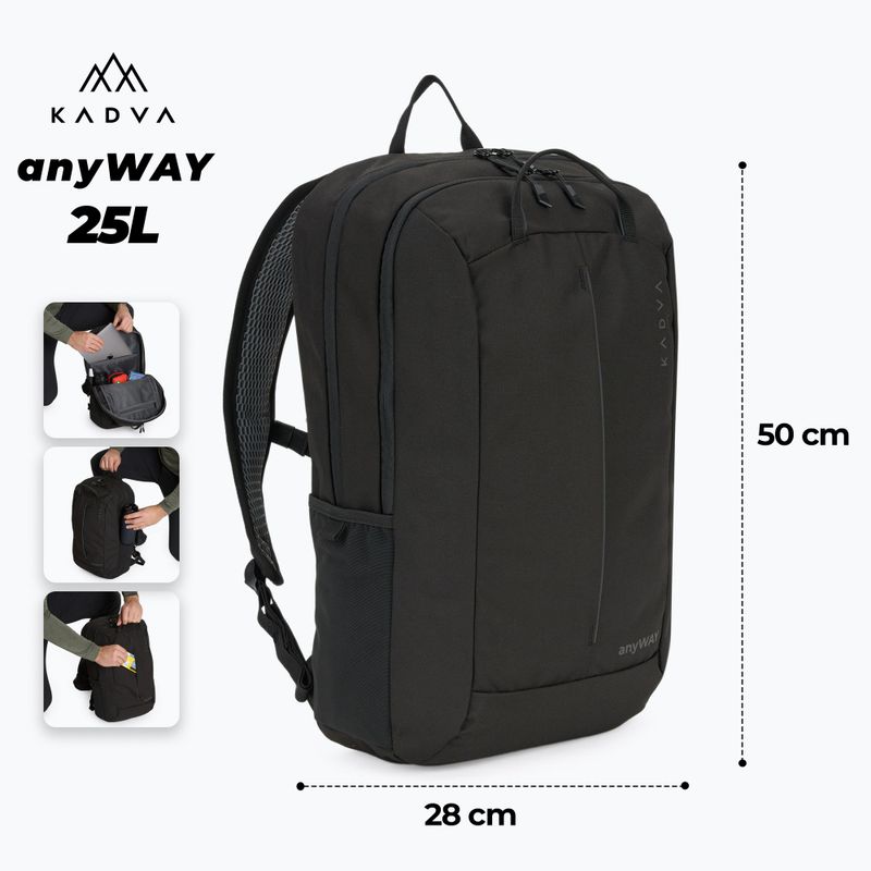 KADVA anyWAY 25 l black hiking backpack 2