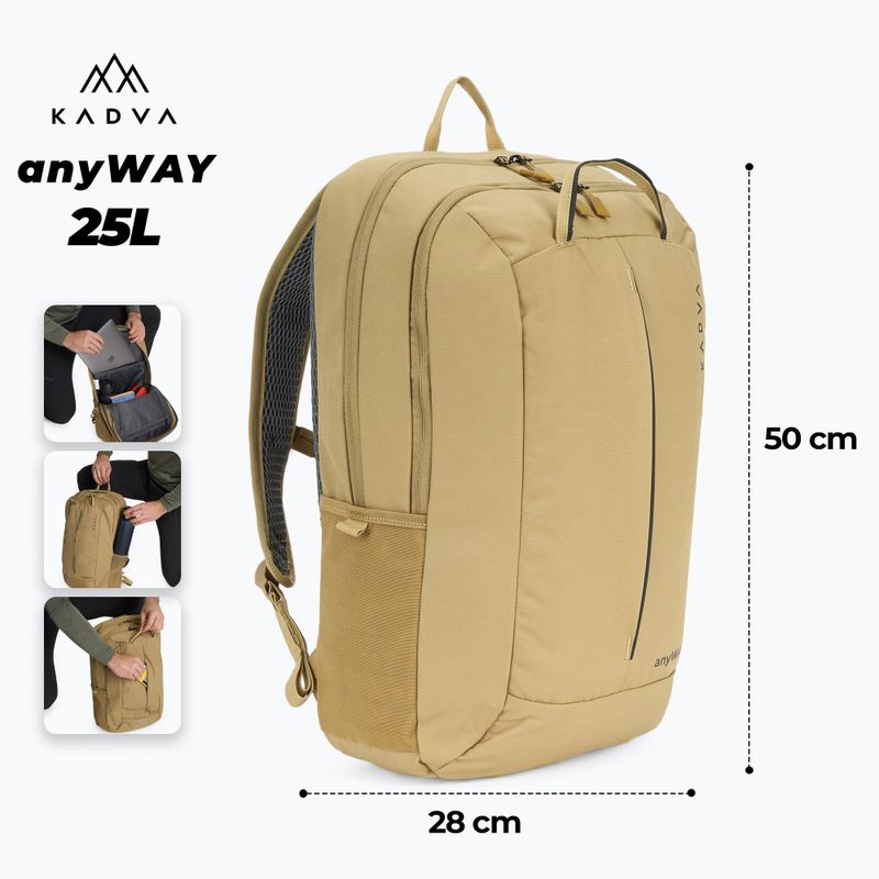 KADVA anyWAY 25 l sand-coloured hiking backpack 2