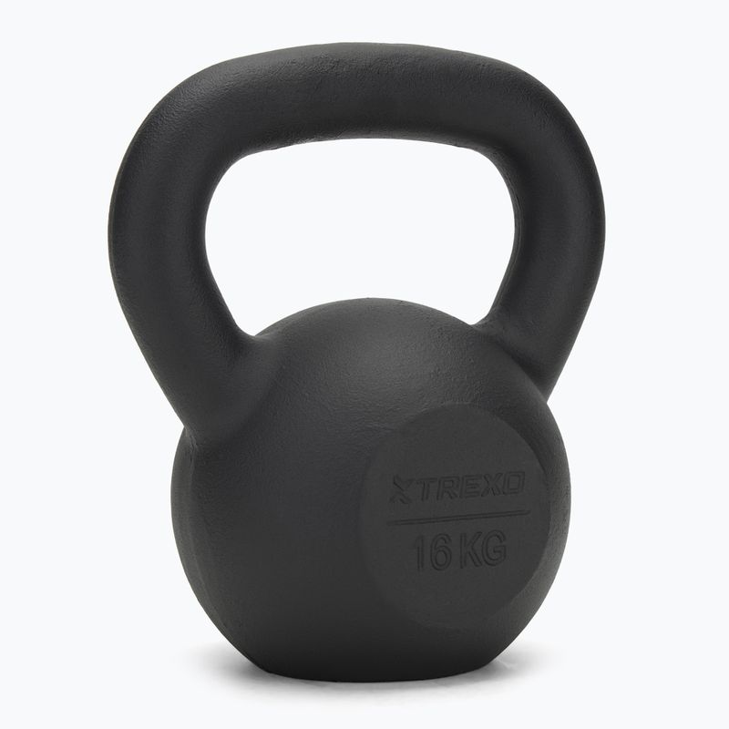 Cast-iron kettlebell TREXO 16kg black