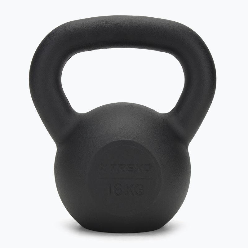 Cast-iron kettlebell TREXO 16kg black 2