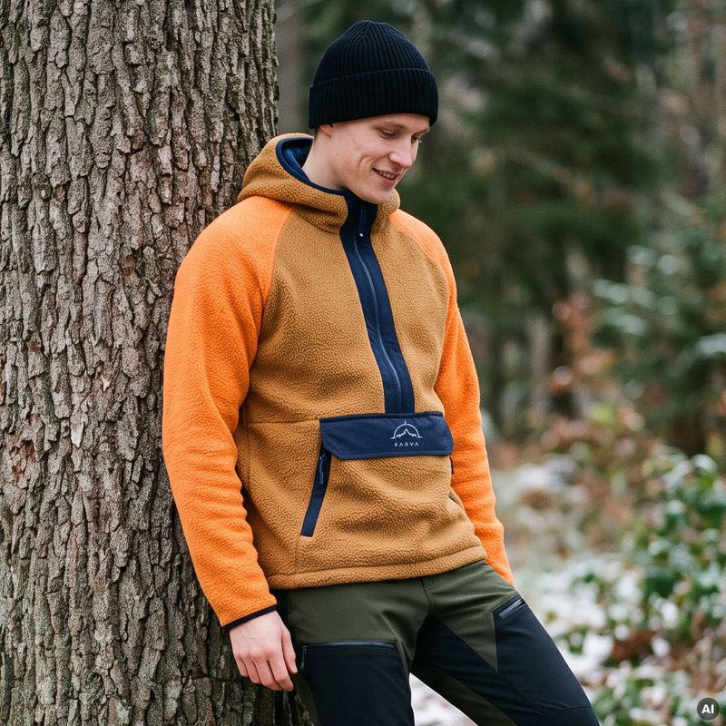 Men's KADVA RODIA fleece sweatshirt brown 10