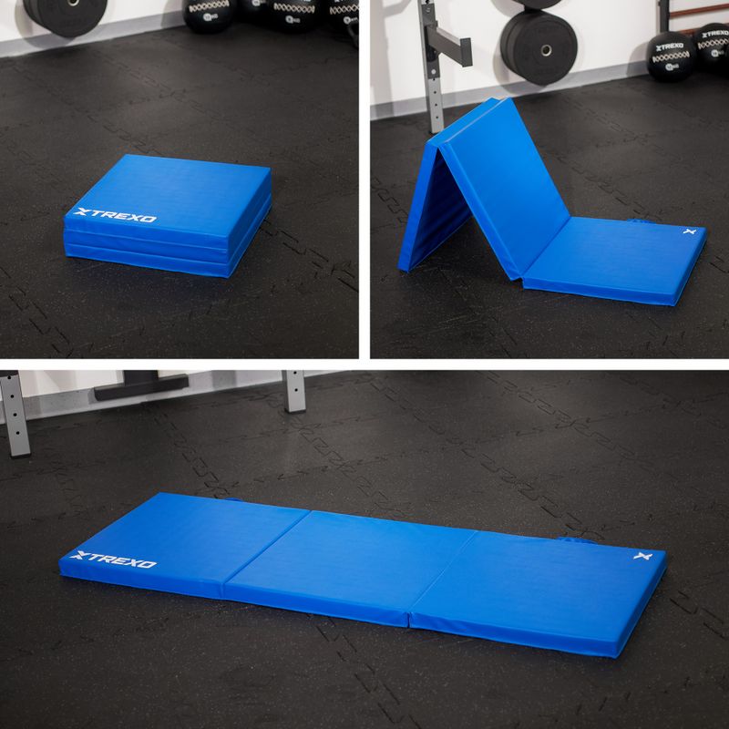 XTREXO folding gymnastics mattress 180 x 60 x 5 cm blue 11