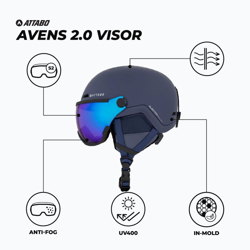 ATTABO Avens 2.0 Visor ski helmet blue 2