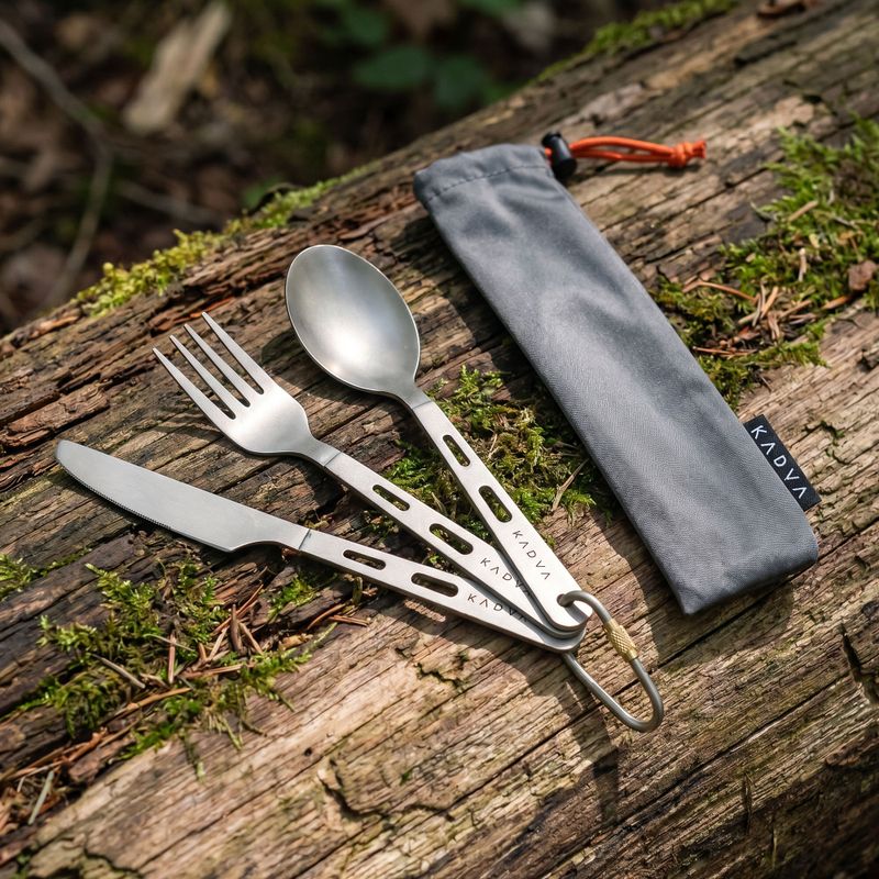 Travel cutlery KADVA titanum ultralight grey 6