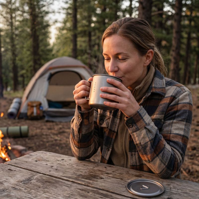 Tourist mug KADVA titanium ultralight gray 8