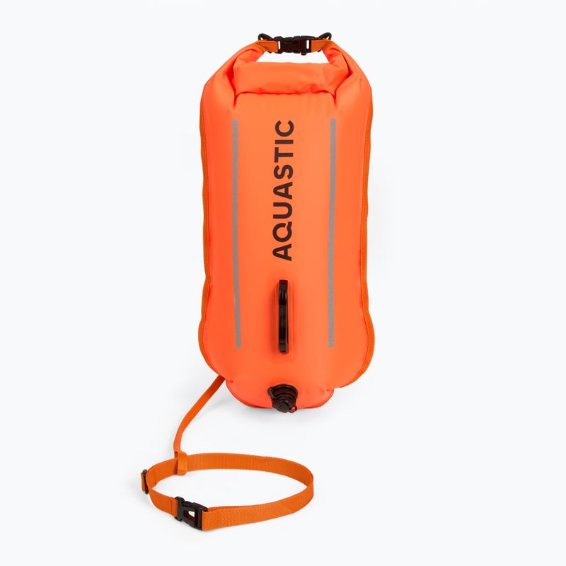 Swim safety buoy with pocket AQUASTIC double-chamber orange
