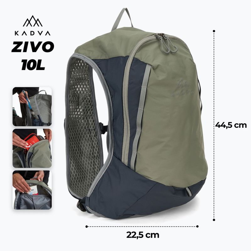KADVA Zivo 10 l grey hiking backpack 2