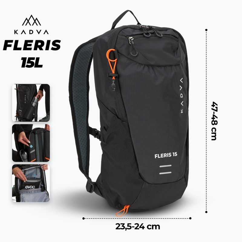 KADVA Fleris 15 l black hiking backpack 2