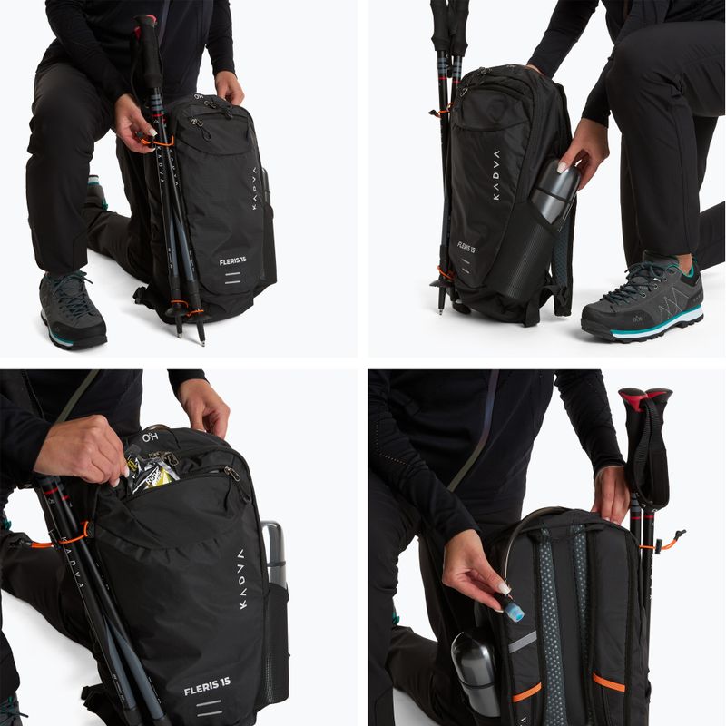 KADVA Fleris 15 l black hiking backpack 11