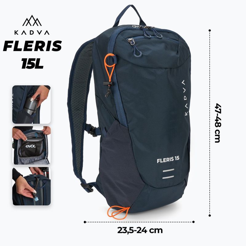 KADVA Fleris 15 l navy hiking backpack 2