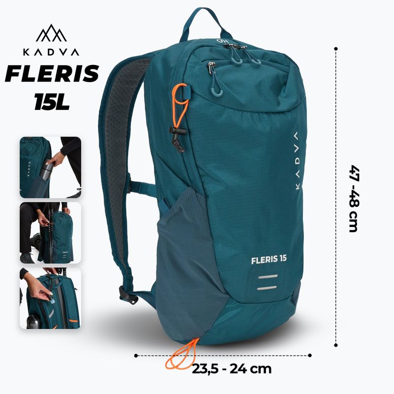 Tourist backpack KADVA Fleris 15 l dark teal 2