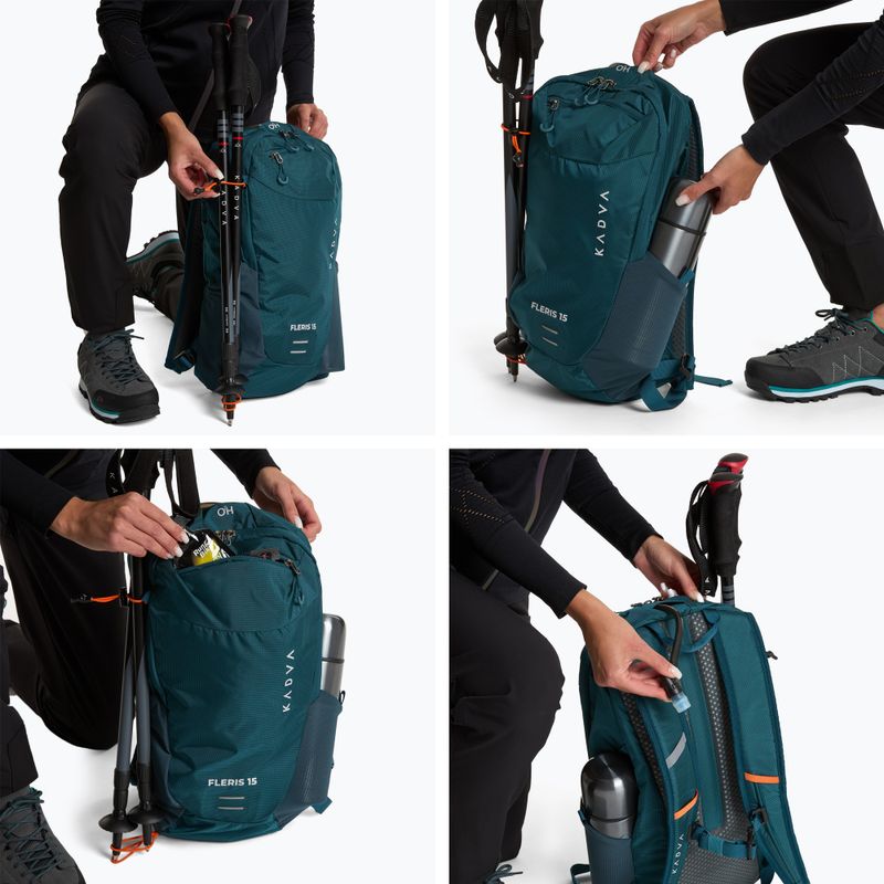 Tourist backpack KADVA Fleris 15 l dark teal 11