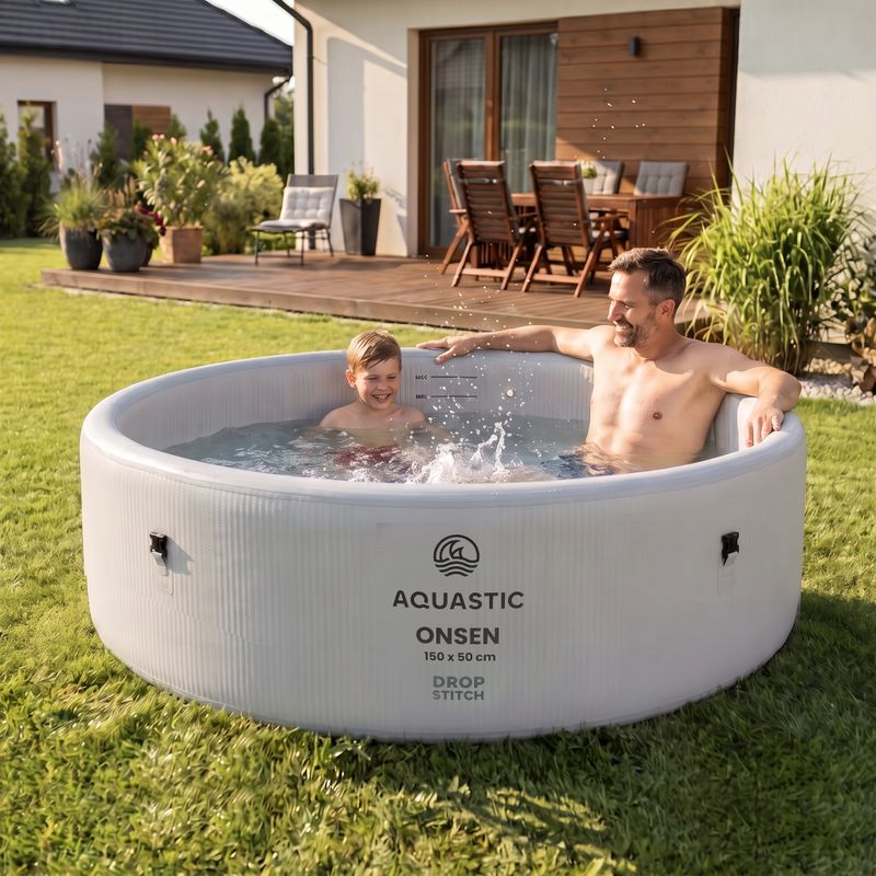 AQUASTIC ONSEN inflatable pool drop stitch 700 l 150 cm grey 4