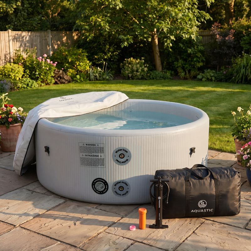 AQUASTIC ONSEN inflatable pool drop stitch 700 l 150 cm grey 19