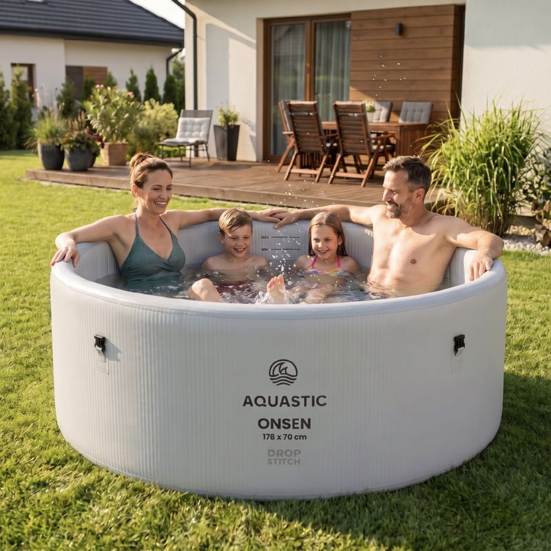 AQUASTIC ONSEN inflatable pool drop stitch 1200 l 178 cm grey 3