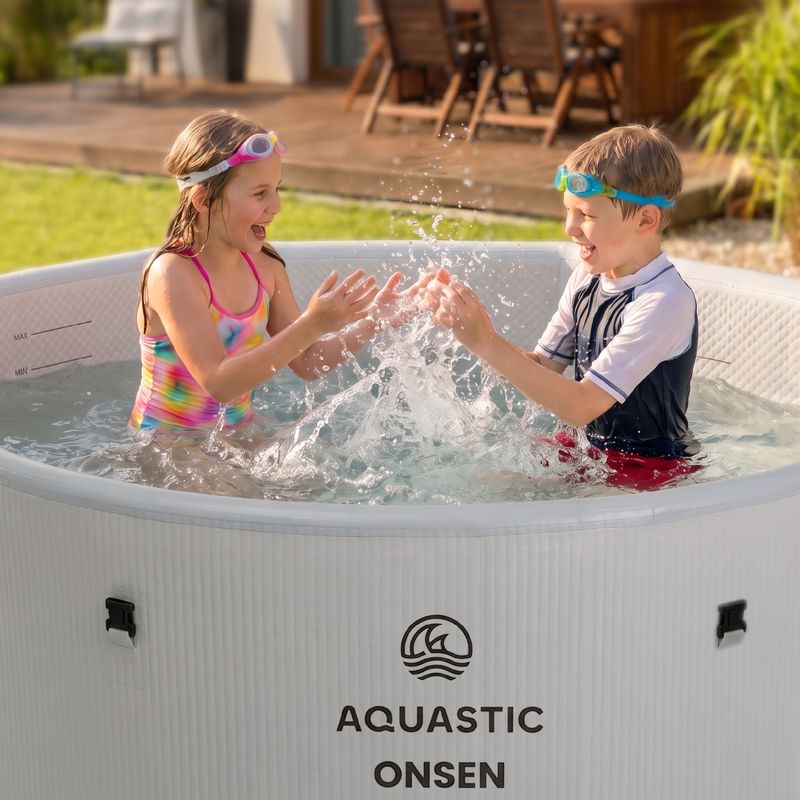 AQUASTIC ONSEN inflatable pool drop stitch 1200 l 178 cm grey 19