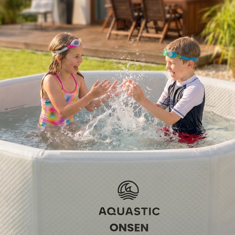 Inflatable pool AQUASTIC ONSEN drop stitch 1400 l 186 cm grey 16
