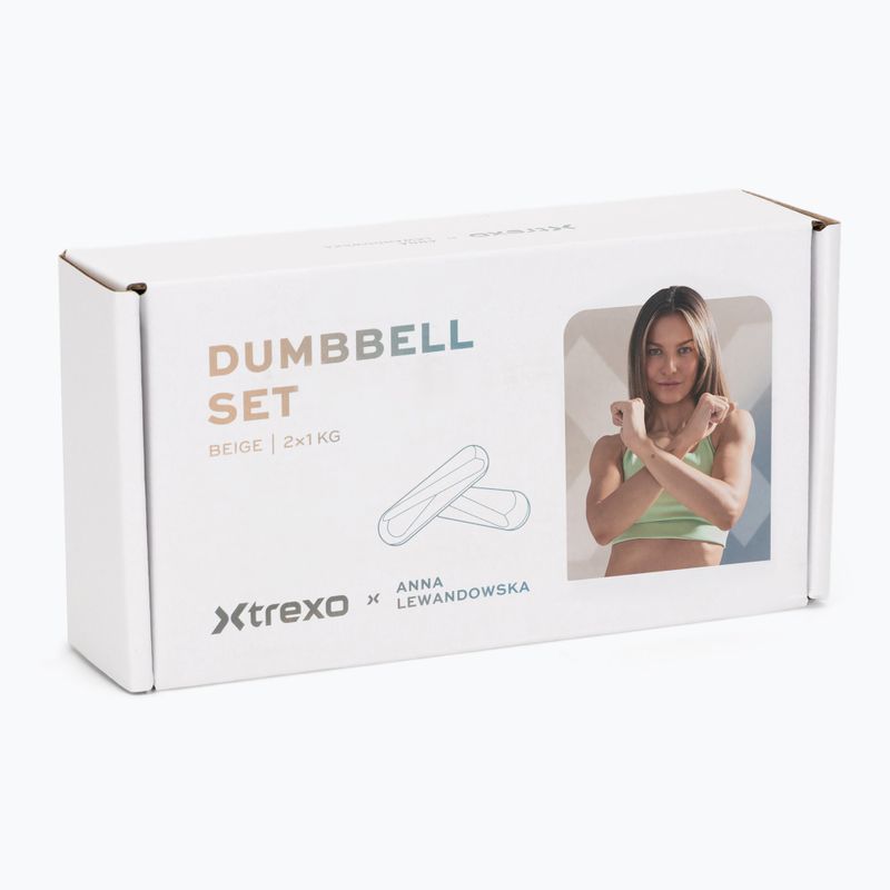 Dumbbell set XTREXO x Anna Lewandowska Bars 210 Beige 9